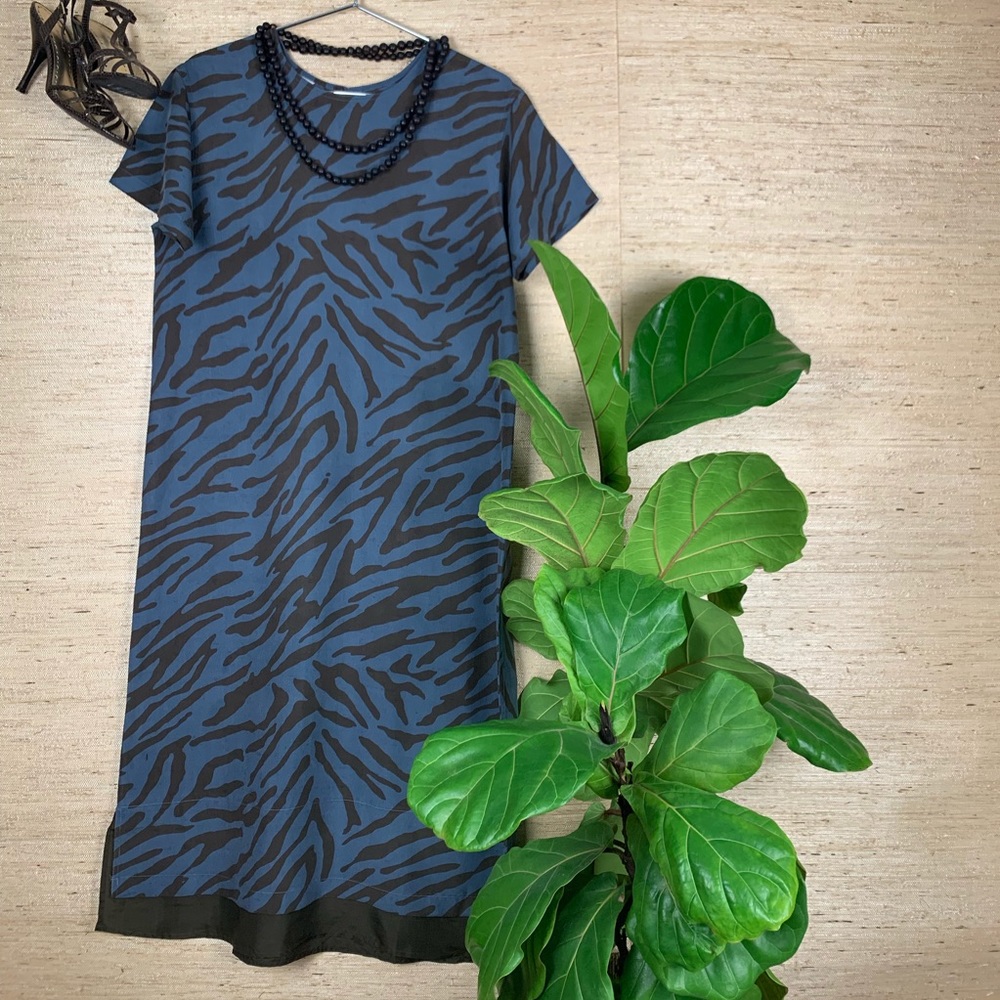 debra deRoo Silk Animal Print Maxi Dress